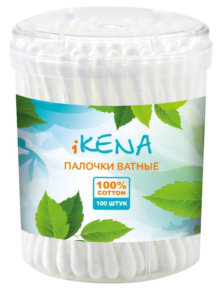 Икена палочки ватные 100 шт. банка