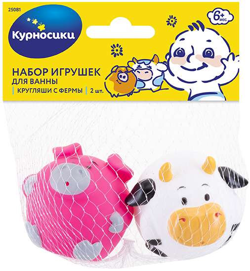 

КУРНОСИКИ набор игрушек для ванной Кругляши с фермы 6+ арт.25081