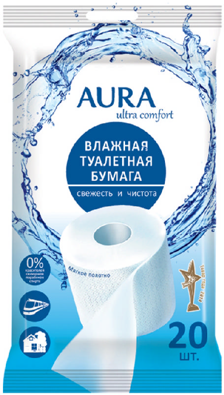 

АУРА бумага туалетная влажная 20 шт.