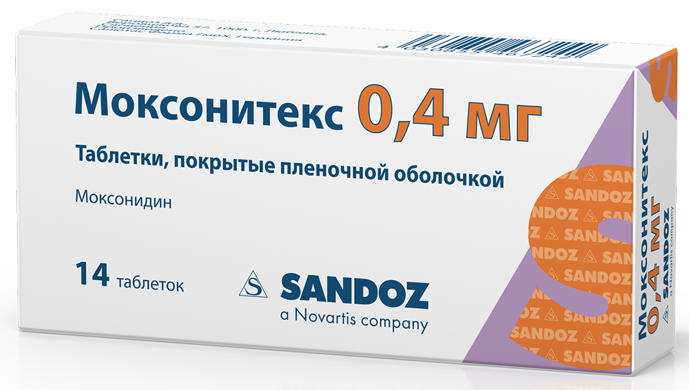 Моксонитекс 0,4мг 14 шт. таблетки Sandoz D.D.