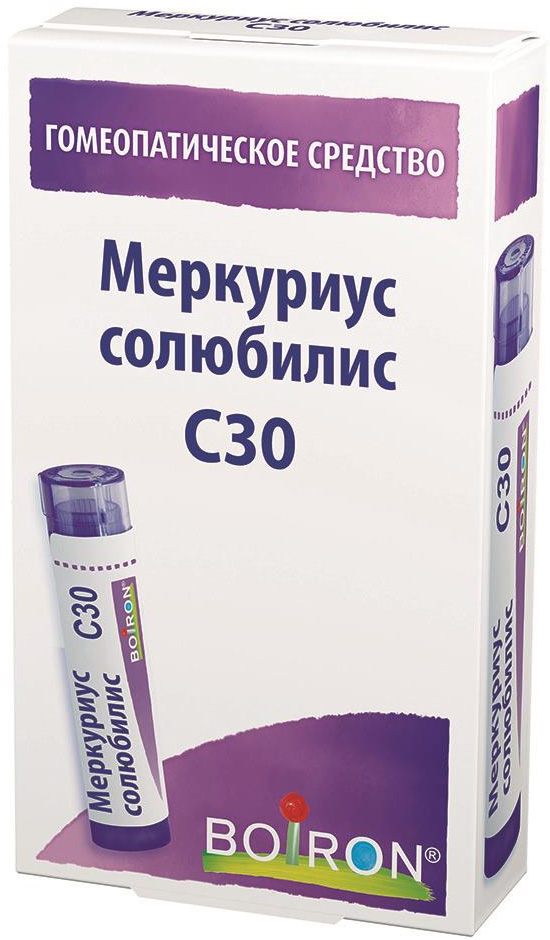 Меркуриус солюбилис с30 4г гранулы гомеопатические