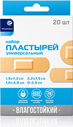 Проаптека пластырь бактерицидный влагостойкий универсальный набор 20 шт.