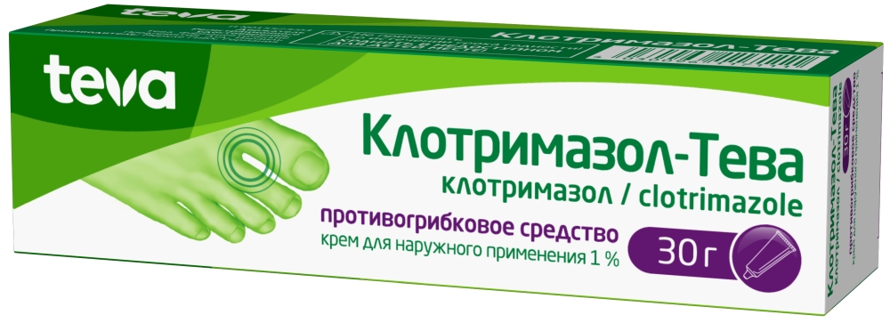 Клотримазол-Тева 1% 30г крем для наружного применения