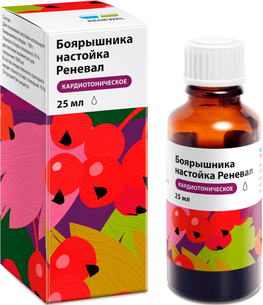 Боярышника Настойка Реневал 25мл Обновление Пфк купить по цене от 112 руб в  Москве, заказать с доставкой, инструкция по применению, аналоги, отзывы