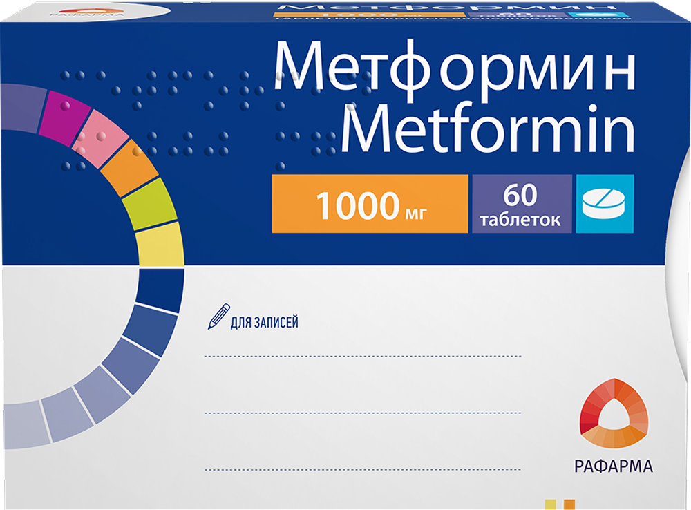 Метформин 1000мг 60 шт. таблетки покрытые пленочной оболочкой
