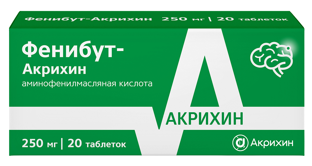 Фенибут-Акрихин 250мг 20 шт. таблетки Акрихин