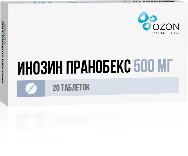 

ИНОЗИН ПРАНОБЕКС 500мг 20 шт. таблетки