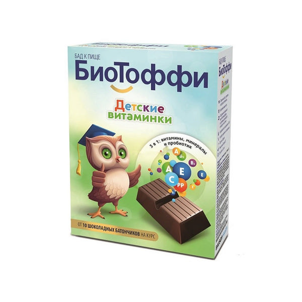 

БИОТОФФИ ДЕТСКИЕ ВИТАМИНКИ батончик Шоколадный 5г 10 шт.