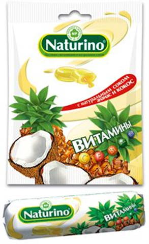 

НАТУРИНО С ВИТАМИНАМИ И НАТУРАЛЬНЫМ СОКОМ пастилки Ананас/Кокос 36,4г