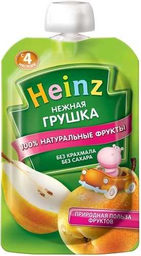 

ХАЙНЦ пюре Нежная Грушка 4+ 100г дой-пак