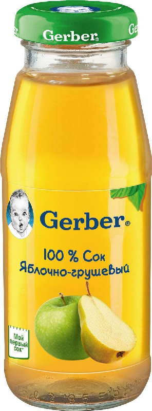 ГЕРБЕР сок Яблочно-грушевый 4+ 175мл