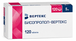 Бисопролол-вертекс 5мг 120 шт. таблетки покрытые пленочной оболочкой