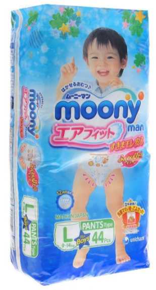 

МУНИ подгузники-трусы для мальчиков 9-14кг 44 шт.