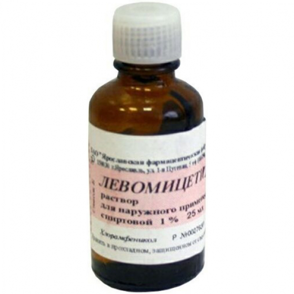 Левомицетин спиртовой 0,25% раствор 25 мл