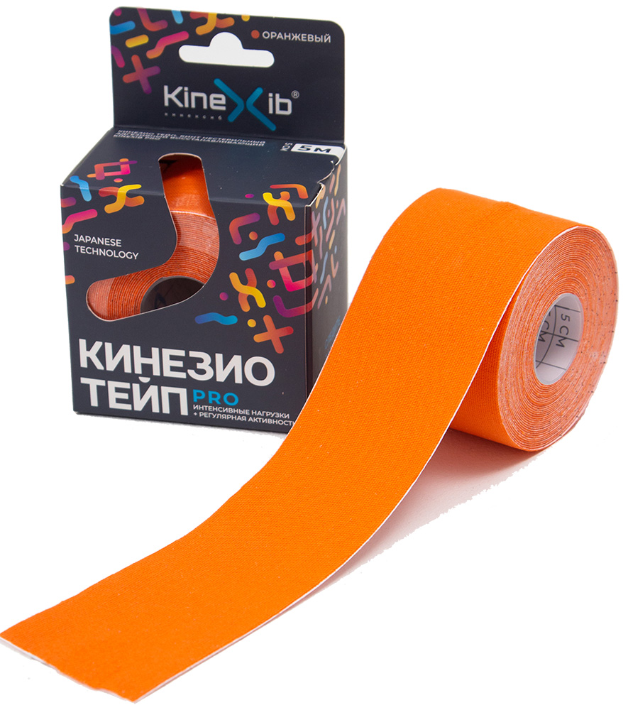 Кинексиб про кинезио-тейп бинт 5смх5м оранжевый, фото №1