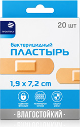 Проаптека пластырь бактерицидный влагостойкий 1,9х7,2см 20 шт.
