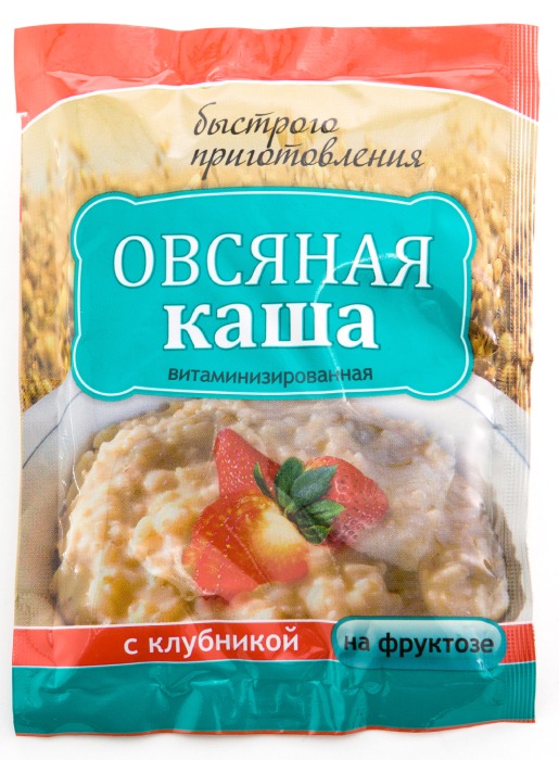 

КАША НА ФРУКТОЗЕ овсяная витаминизированная с клубникой 41г