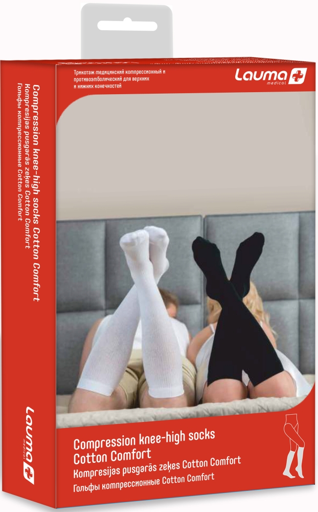 Лаума гольфы компрессионные из хлопка коттон комфорт кл.1 арт.ad204 размер 36-38 черный