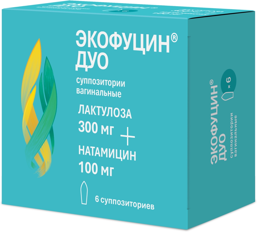 Экофуцин Дуо 300мг+100мг 6 шт. суппозитории вагинальные