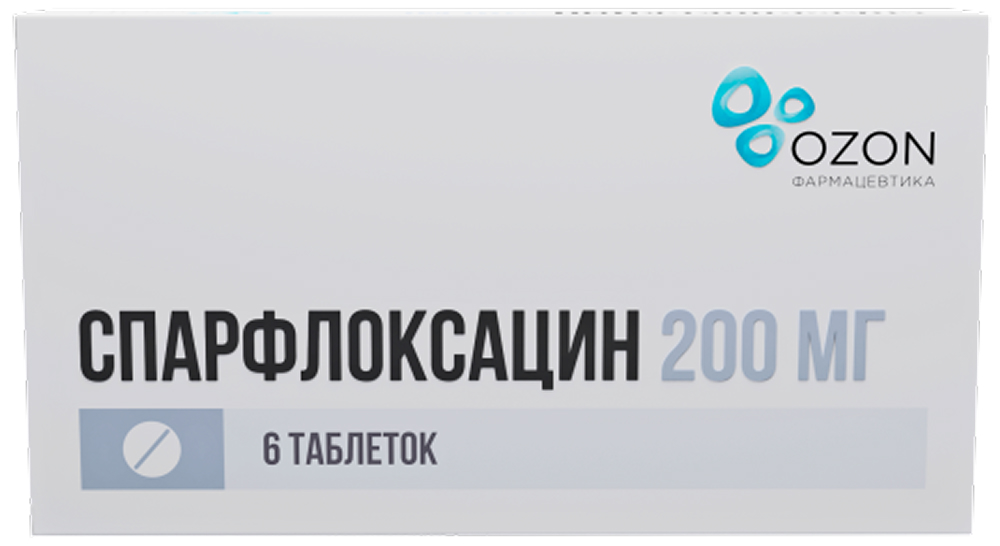 Спарфлоксацин 200мг 6 шт. таблетки покрытые пленочной оболочкой