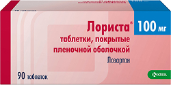 Лориста 100мг 90 шт. таблетки Крка, д.д., Ново место