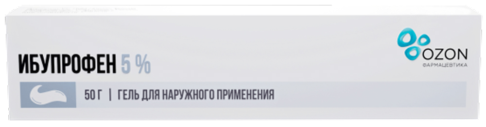 Ибупрофен 5% 50г гель для наружного применения Озон