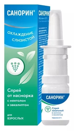 

САНОРИН 0,1% 10мл спрей назальный [с ментолом и эвкалиптом]
