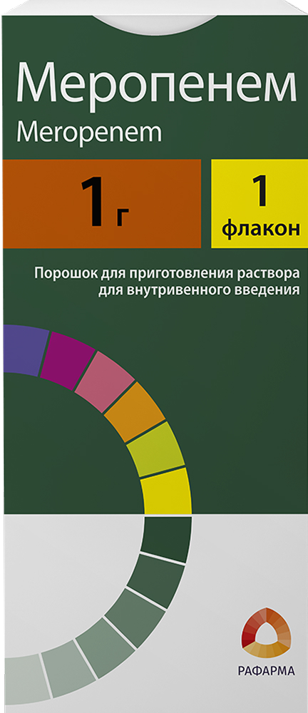 Меропенем 1г 1 шт. порошок для приготовления раствора для внутривенного введения