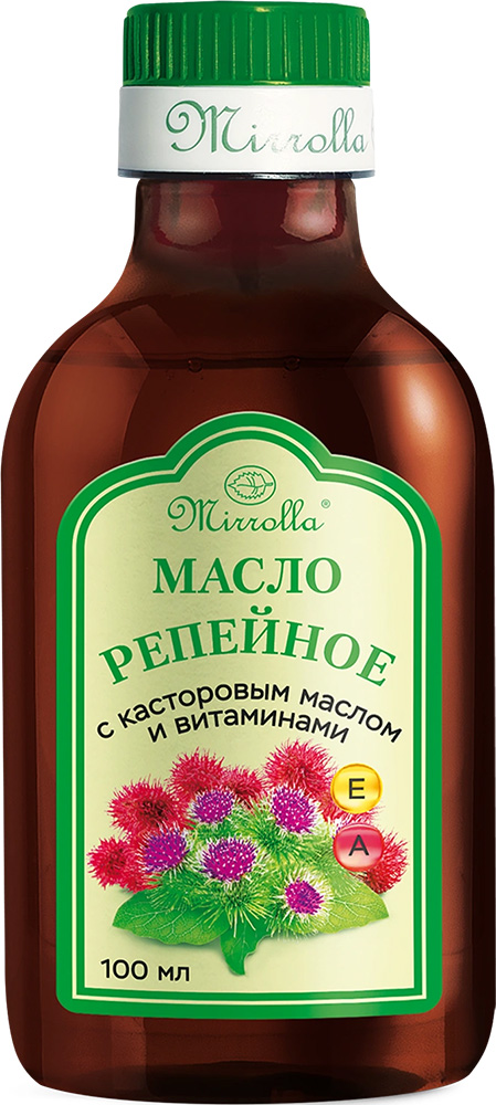 Мирролла масло репейное Касторовое масло/Витамины 100мл Мирролла