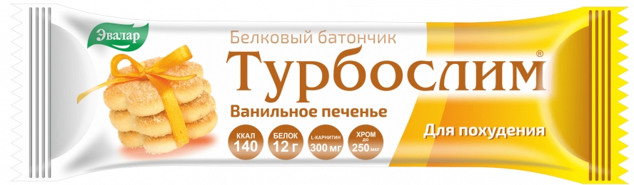 Турбослим батончик белковый Ванильное печенье 50г Эвалар