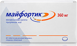 Майфортик 360мг 60 шт. таблетки покрытые кишечнорастворимой оболочкой