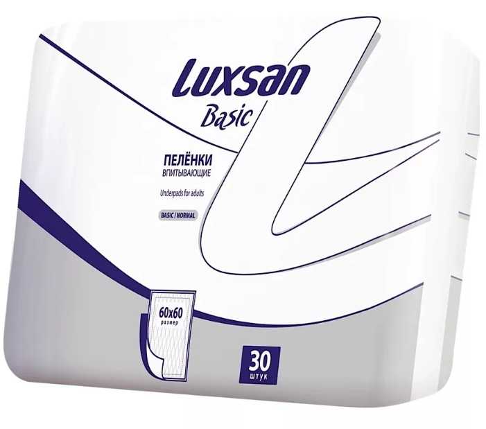 

ЛЮКСАН БЭЙСИК НОРМАЛ пеленки 60х60 30 шт.