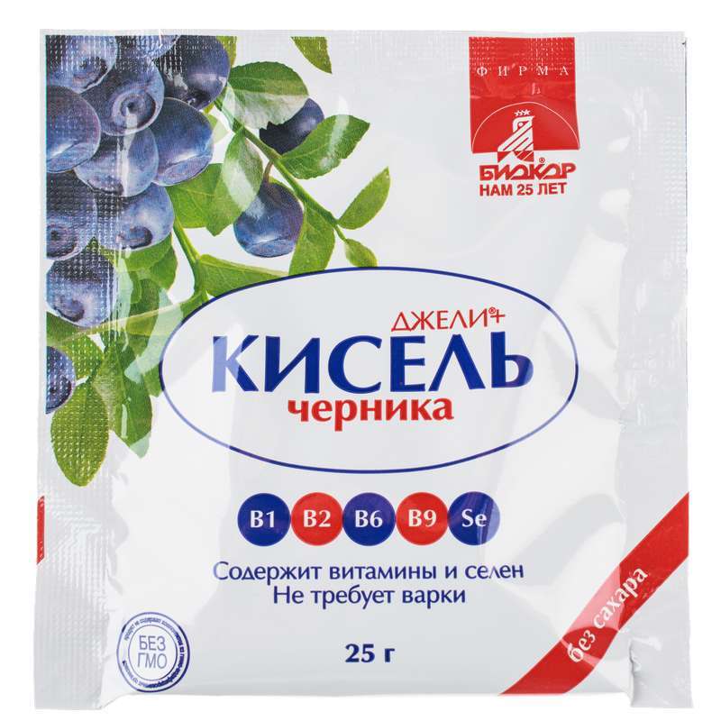 

ДЖЕЛИ+ кисель Черника 25г 10 шт.