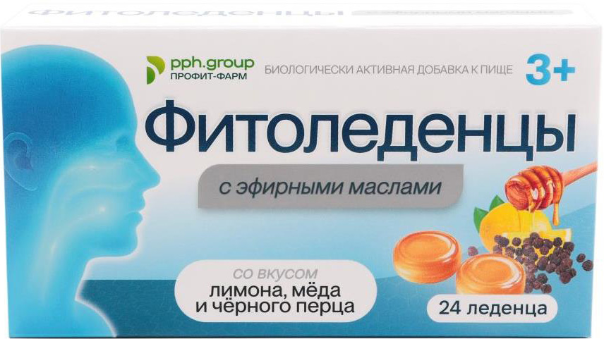 Фитоледенцы с эфирными маслами со вкусом лимон-мёд-черный перец 24 шт., фото №1