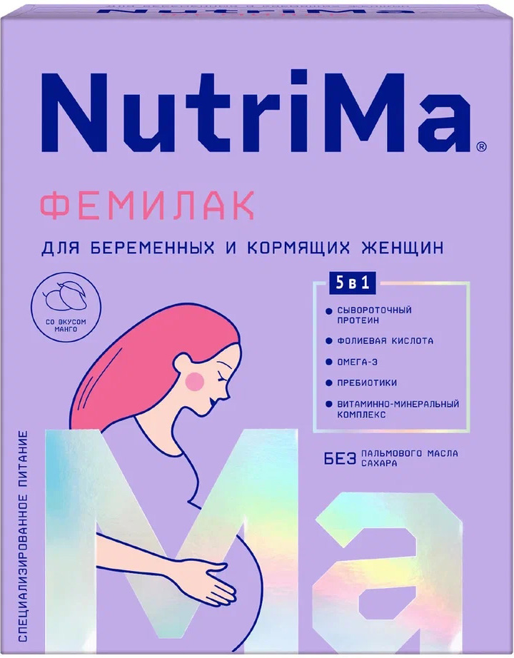 Нутрима Фемилак смесь для беременных и кормящих со вкусом Манго 350г