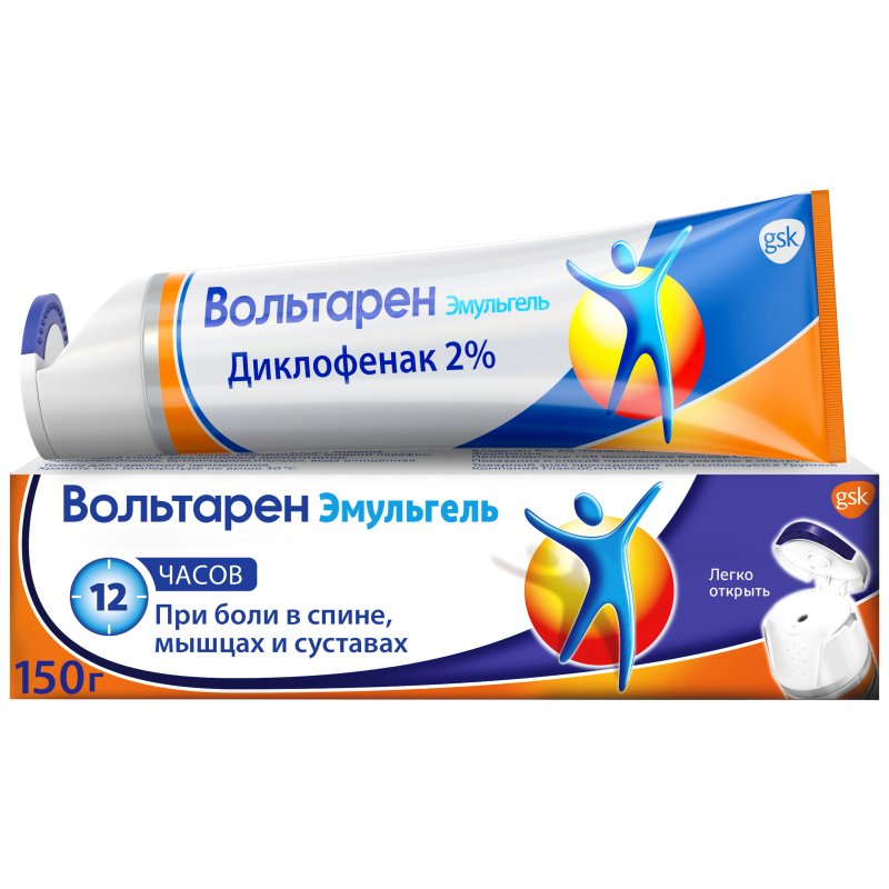 

Вольтарен гель при боли в спине, мышцах и суставах, гель 2%, 150г