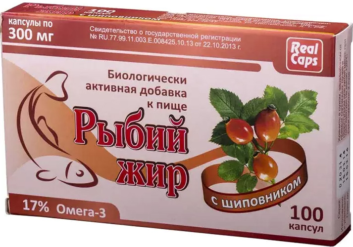 Рыбий жир реалкапс шиповник капсулы 100 шт.