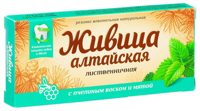 

Живица Алтайская резинка жевательная Пчелиный воск/Мята 4 шт.