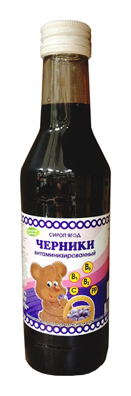 

СИРОП ЯГОД ЧЕРНИКИ ВИТАМИНИЗИРОВАННЫЙ (330г) 250мл