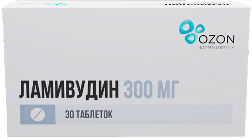 Ламивудин 300мг 30 шт. таблетки покрытые пленочной оболочкой, фото №1