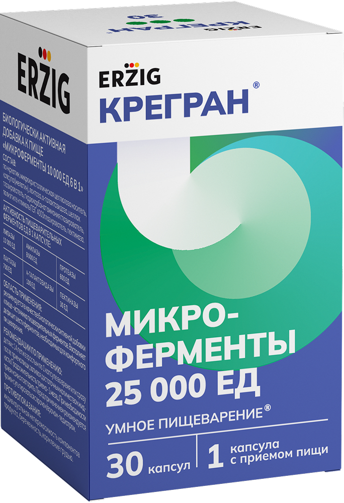 Крегран микроферменты 25000ед 30 шт. капсулы