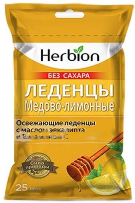 

ХЕРБИОН леденцы без сахара медово-лимонные с маслом эвкалипта/витамином С 62,5г 25 шт.