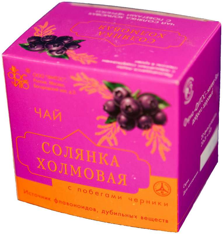 

СОЛЯНКА ХОЛМОВАЯ чай с Черникой 3г 20 шт. Фитос