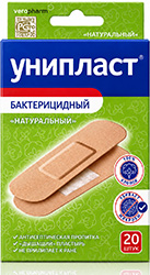 Унипласт пластырь бактерицидный натуральный 20 шт.