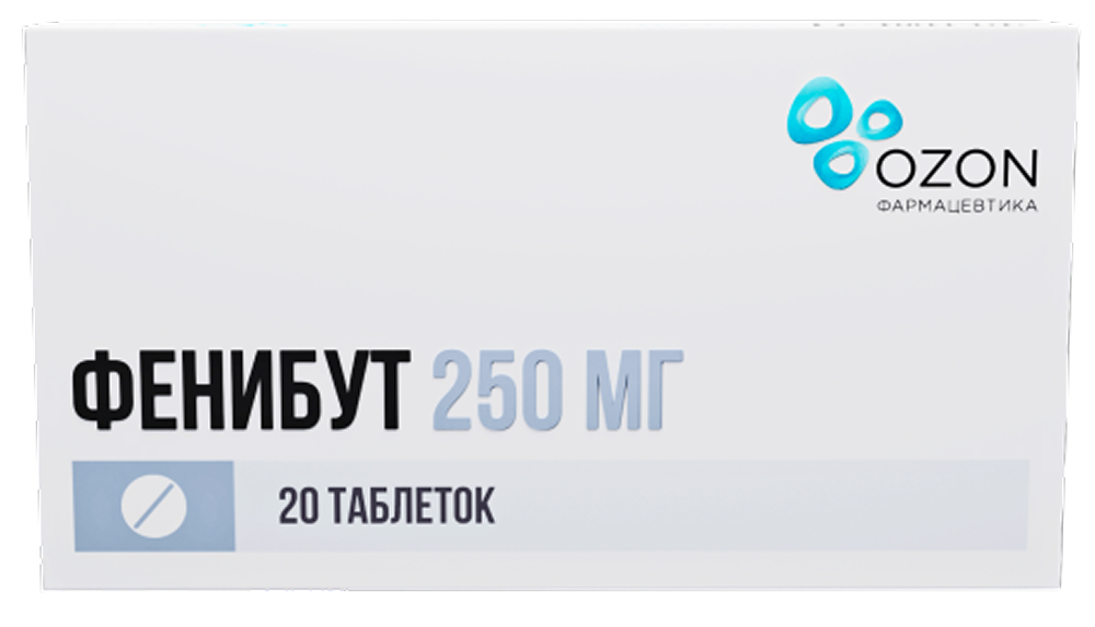 Фенибут 250мг 20 шт. таблетки Озон