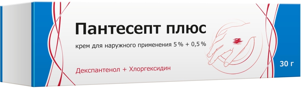 Пантесепт Плюс 5% + 0,5% 30г крем для наружного применения