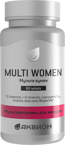 

АКВИОН МУЛЬТИ ВУМЕН мультивитамины для женщин капсулы 60 шт.