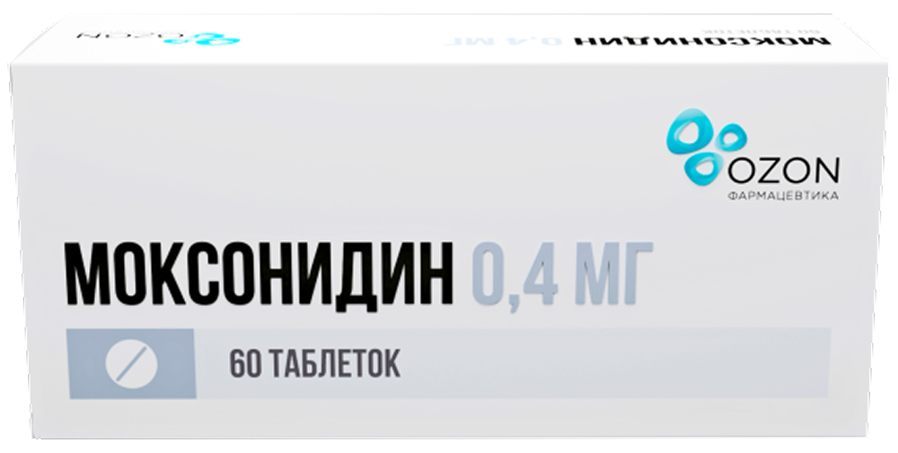 Моксонидин 0,4мг 60 шт. таблетки покрытые пленочной оболочкой