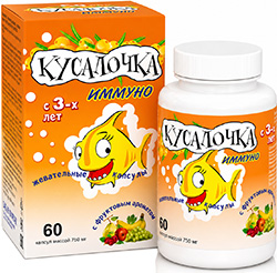 Кусалочка Иммуно капсулы жевательные для детей 60 шт. РеалКапс