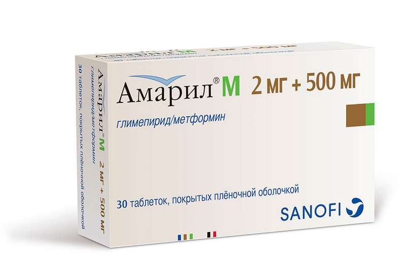 АМАРИЛ М таблетки 2 мг+500 мг 30 шт.